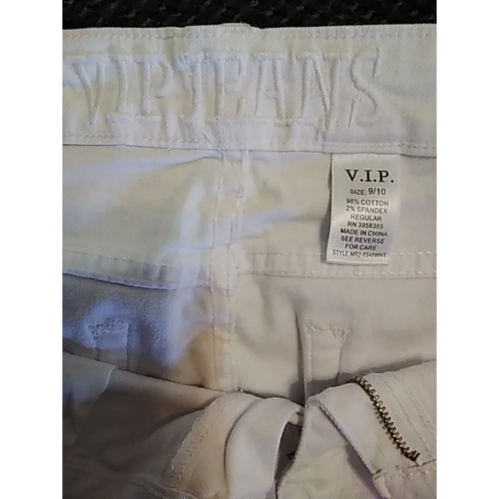 VIP Jeans White Distressed Straight Leg Denim Size 9/10 NWT High Rise  Casual - Picture 6 of 12